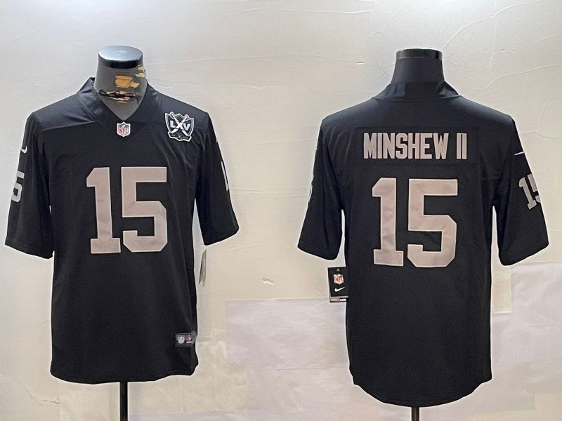Men Oakland Raiders #15 Minshew ii Black 2024 Nike Vapor Limited NFL Jersey style 11->oakland raiders->NFL Jersey